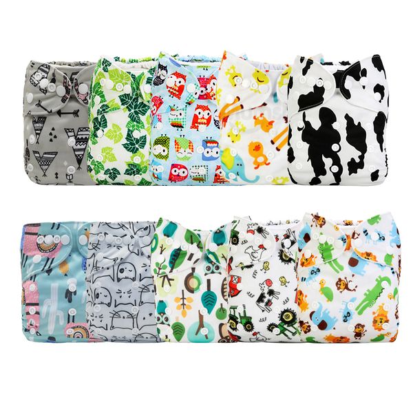 

10 pcs подгузники пеленки многоразовый моющийся ткань подгузники подгузник крышка водонепроницаемый младенца traning трусы подгузники карман