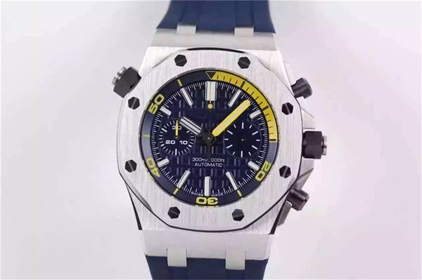 

tw 26703 montre de luxe 3124 movement watches 42mm steel case imported rubber watchband mens watch with super luminous watches, Slivery;brown