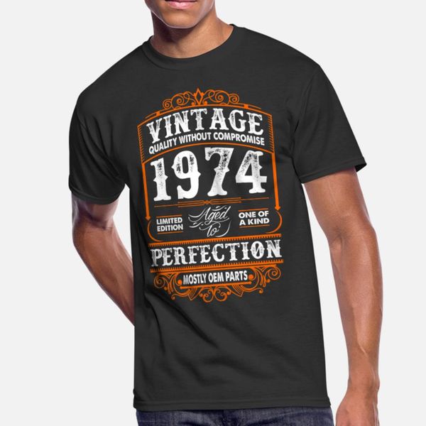 

vintage 1974 perfection mostly oem parts t shirt men print cotton o-neck family cute authentic summer style vintage shirt