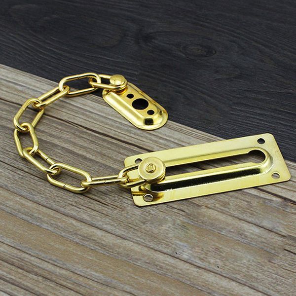 

1pc silver/gold home stainless steel security safety slide bolt door chain lock guard tone