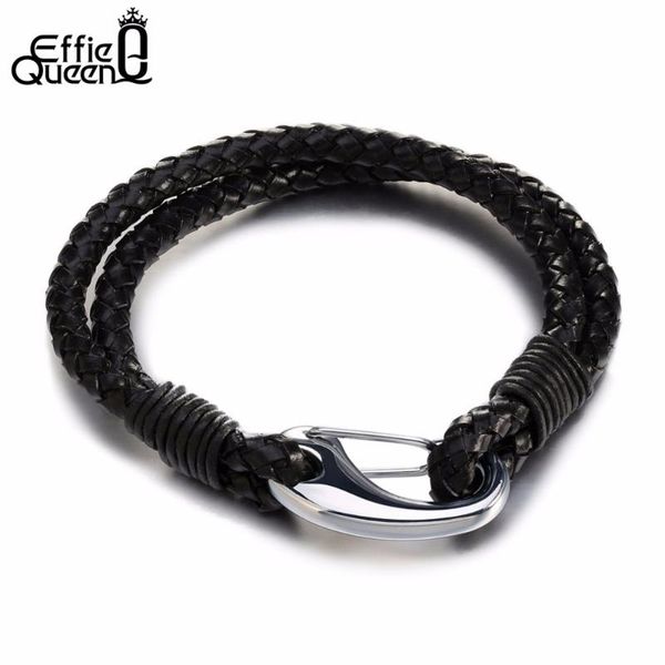 

effie queen men&women bracelet products fashion charm double leather rope chain bracelets wholesale jewelry ib43, Golden;silver