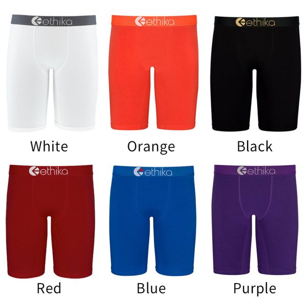 

2020 solid color ethika icon men boxers quick dryinge boxers mens cuecas boxers de marca boxer shorts men underwear long boxer z965, White;black