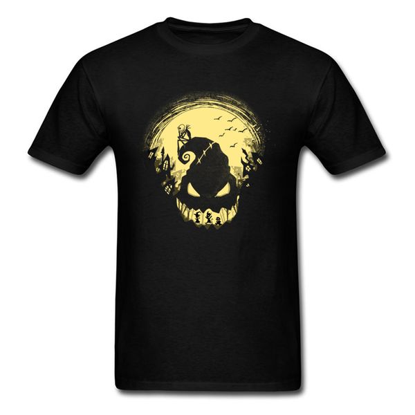 

funny loose printed tee shirt for men jacks nightmare before christmas evil skull demon halloween tshirts oversized homme