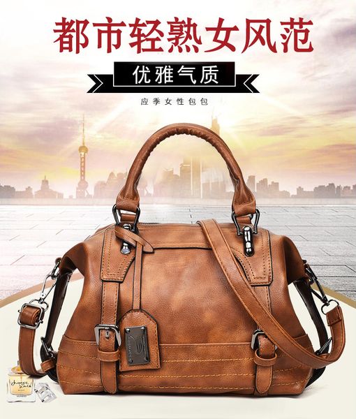 

2020 four seasons new boston vintage wax leather сумка сумки на ремне сумки женский