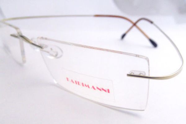 

luxury titanium gold rimless men flexible eyeglass frame eyewear spectacles rx, Black