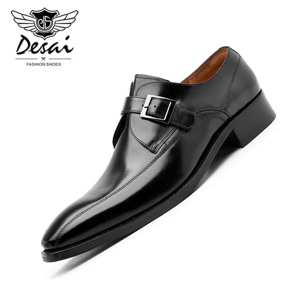 

desai men formal shoes 2020 fashion patent leather dress shoes men brand business office wedding footwear oxfords, Black
