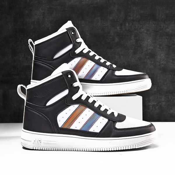 

trend outdoor leisure couple shoes male footwear breathable comfortable sneaker lace up joker simple outdoor board shoes, Black