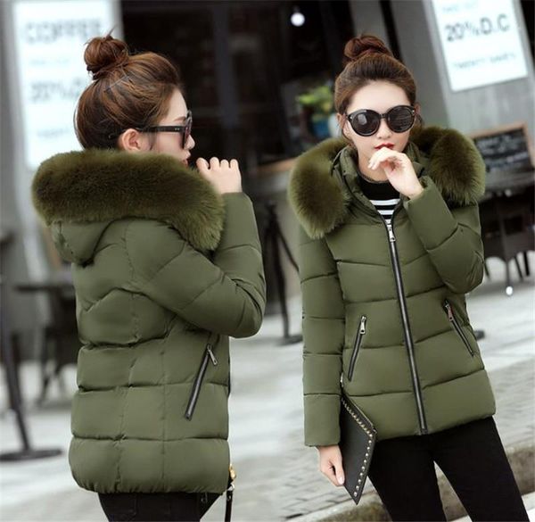

solid color fur hat detachable women parkas new women outerwear 20fw women designer coat luxury slim, Black