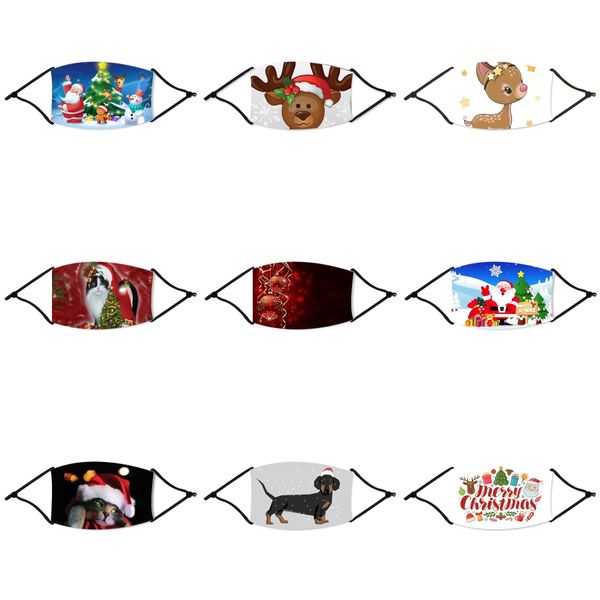 

11style face christmas masks with filters pm2.5 anti-dust christmas mask with breathing valve adjustable mouth christmas mask kids protec#62, Black