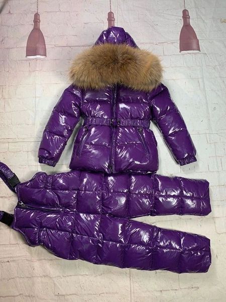 

детские мальчиков девочек куртки зимние 2020 мода малышей дети девушки реальной шерсти лисицы с капюшоном вниз устанавливает стиль детей кос, White