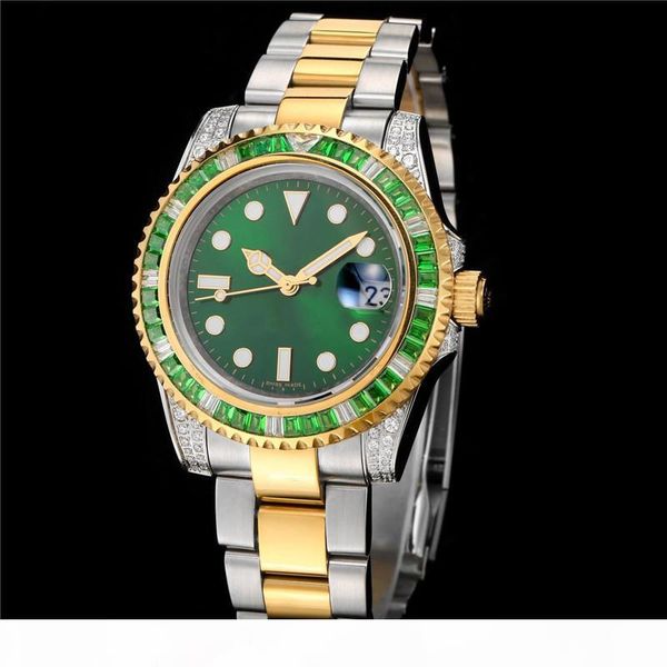 

colorful diamond rotating circle luxury watch sabmariner automatic movement sapphire mirror mens watch designer wristwatch montre de luxe, Slivery;brown