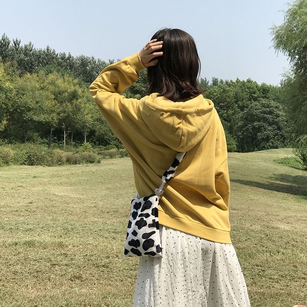 

milk cow pattern lazy japanese simple fashion shoulder bag female bag small fresh art student school
