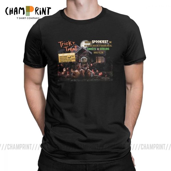 

trick r treat men t shirt horror halloween vintage tees short sleeve crewneck t-shirts cotton summer