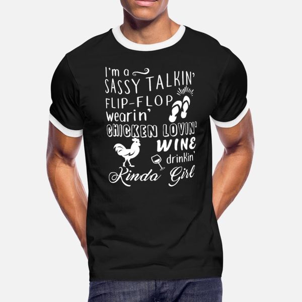 

i am a sassy talking flip flop wearing chicken t s t shirt men knitted 100% cotton plus size 3xl cool anti-wrinkle funny summer style shirt