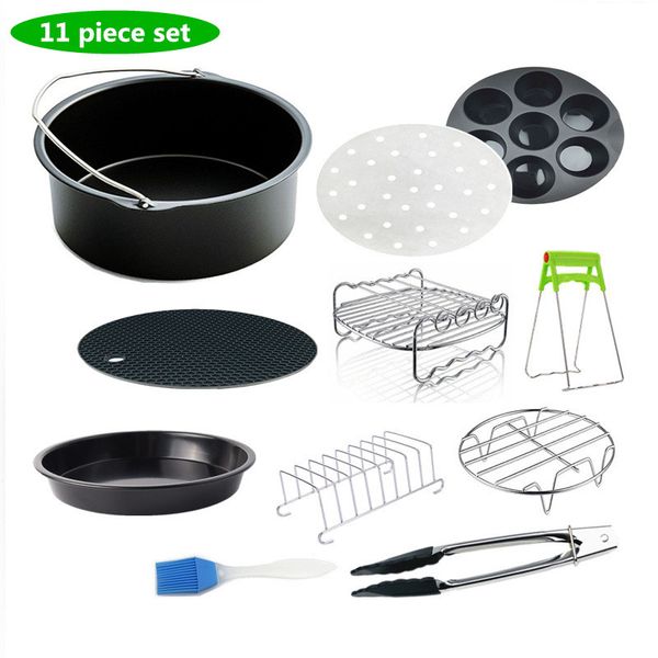 

air fryers 11 piece set fryer accessories 7 inch suitable for 4.5qt-5.8qt sets fit all airfryer