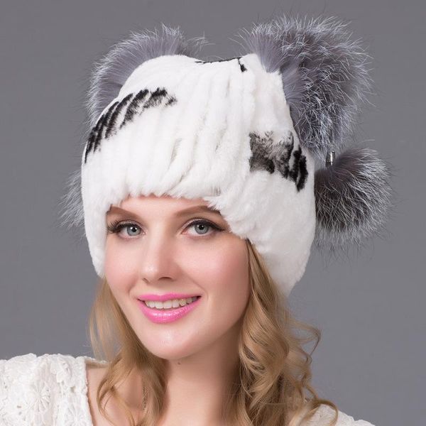 

rex fur grass hat fashion wild fur hat wide hand hand side flower head, Blue;gray