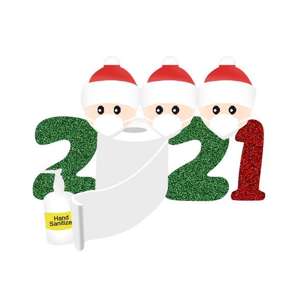 

new personalized ornaments survivor family of 2 with face masks hand sanitized christmas wall sticker home decor family love