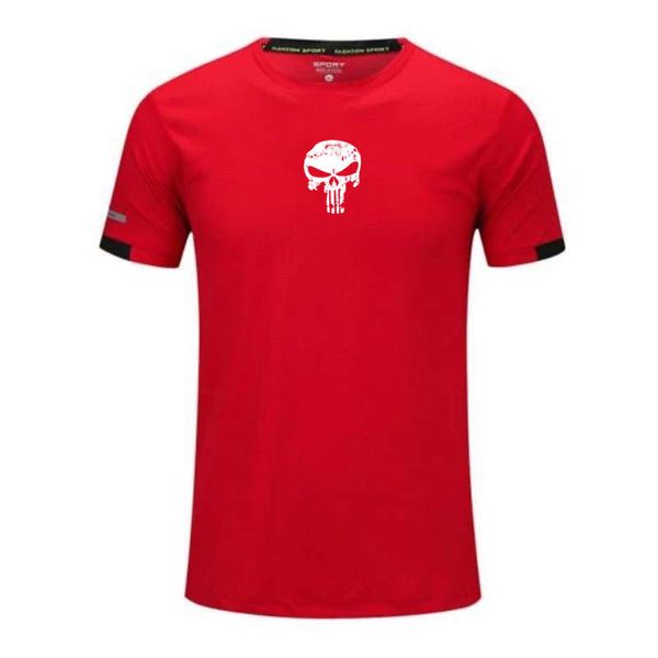 

punisher running shirt men t-shirt short sleeve compression shirts gym t shirt fitness sport mens rashgard soccer jersey, Black;blue