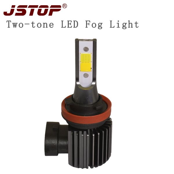 

jsled fog light super bright led fog lamp two-tone cob 24v external lights h1 h3 h8 h11 3 4 12v canbus car light