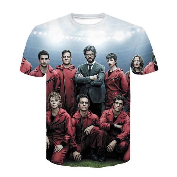 

house of paper la casa de papel black 3d print shirts graphic humor harajuku men clothing