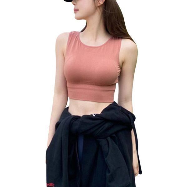 

women's bras female fashion seamless fitness high elastic breathable cotton padded sports underwear girls sweet style bra, Red;black