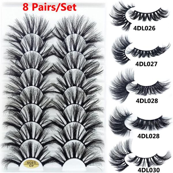 

false eyelashes 5/8pairs mink hair natural long wispies lashes handmade cruelty-extension criss-cross makeup