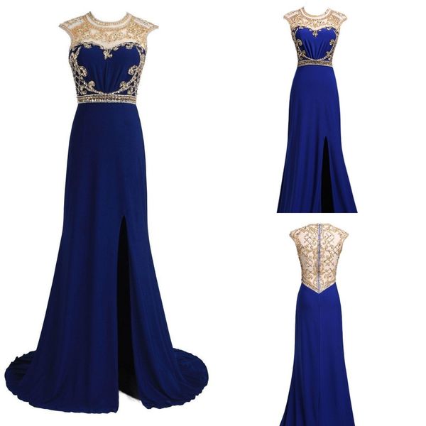 

gold beaded crystal formal dresses long evening wear 2021 short sleeve boat neckline side split plus size special occasion dress gowns long, Black;red