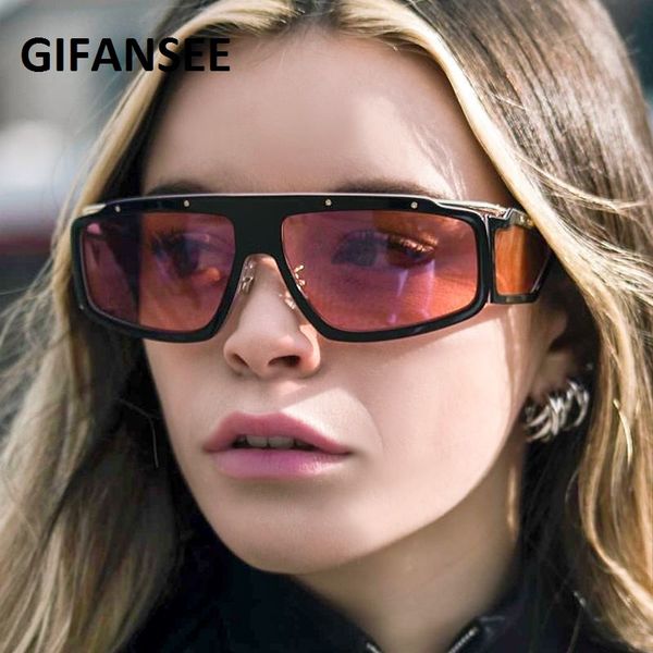 

gifansee punk sunglasses women men brand steampunk goggle vintage square luxury designer glasses uv400 sport eyeglasses shades, White;black