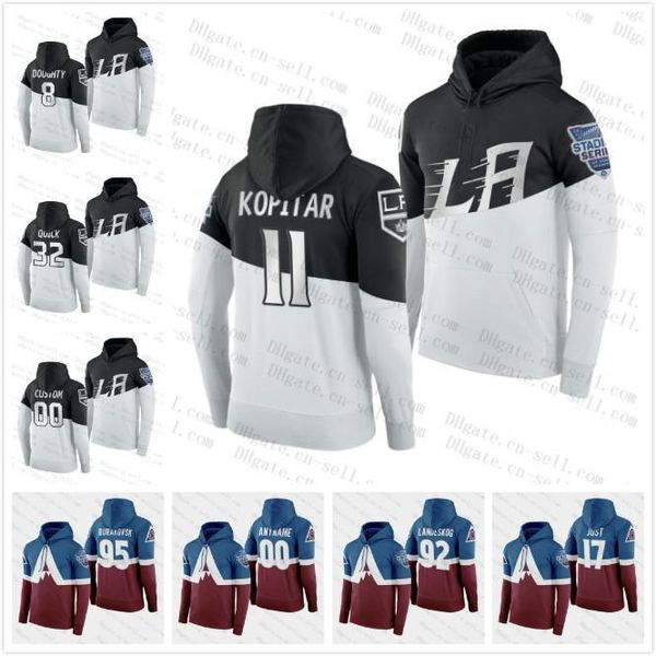 

custom los angeles kings 2020 stadium series hoodie jersey 8 doughty kopitar brown jonathan quick 77 carter avalanche 29 mackinnon rantanen, Black;red