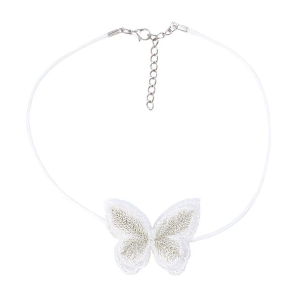 

1pc бабочки воротник кружева вышивки choker цепи ключицы цепи для девочек, Silver