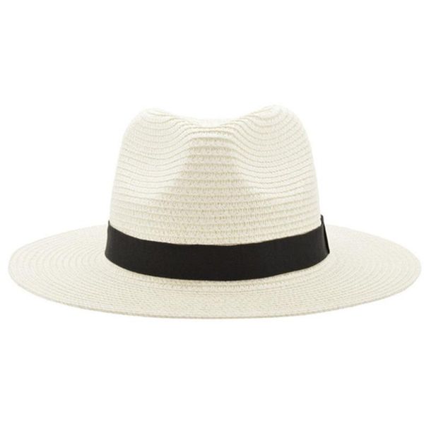 

new fashion women men summer beach straw hat jazz sunshade panama trilby fedora hat casual cap hats#4r15, Blue;gray