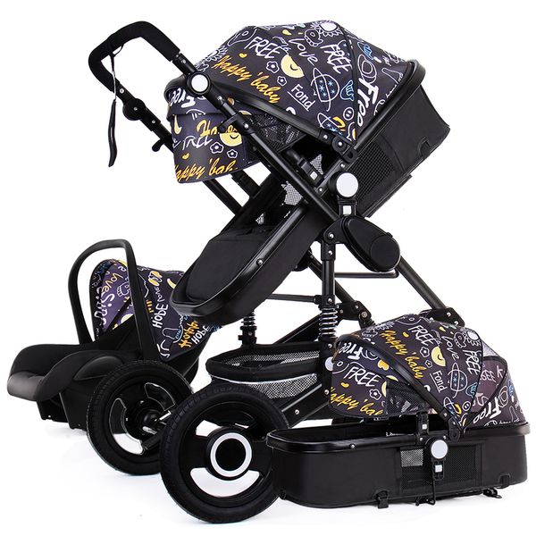 

2020 high landscape baby stroller 3 in 1 luxury baby stroller 3 in 1 with car seat reversible carrier car seat and