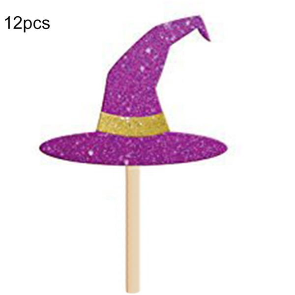 

12 pcs cupcake ers funny bat halloween decorations witch hat party birthday