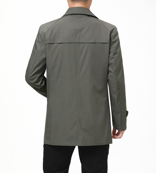 

designer trench coats lapel neck long sleeve outerwear casual middleaged and elder coats autumn men business, Tan;black