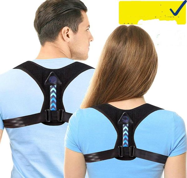 

for clavicle support and providing pain relief neck shoulder upright straightener upper back brace posture corrector, Black;blue