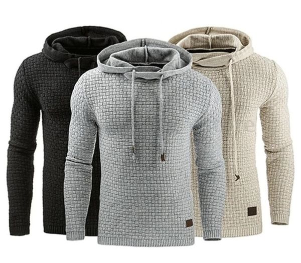 

fashion men sweatshirt plain hooded hoodie sweatshirt jacket gym sports work pullover jumper streetwear, Black