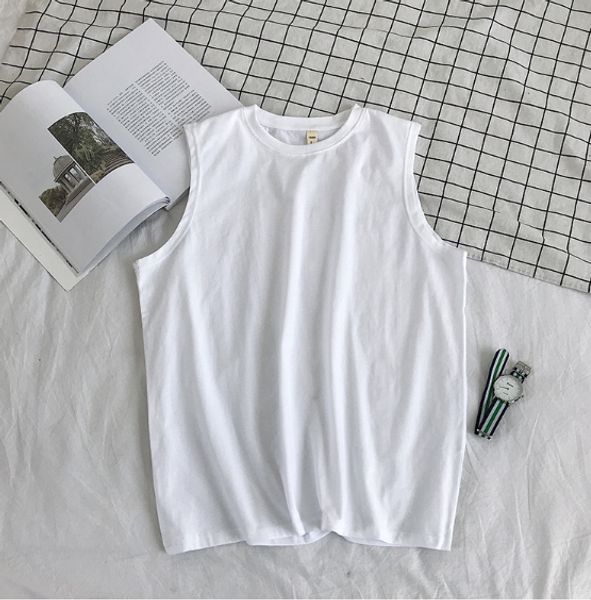 

new summer men' tank fashion fitness room sports solid color knitted tank mens bodybuilding show muscle mens, White;black