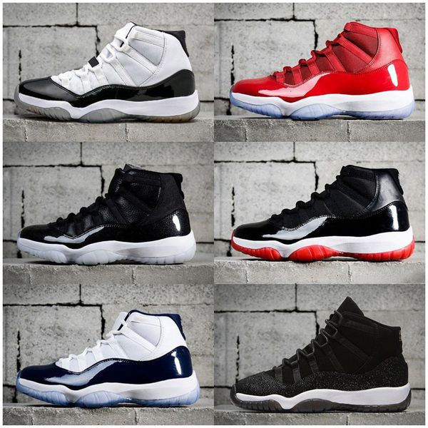 

jumpman 11 kids basketball shoes 11s men women gym red high low le space university blue rose gold navy gum concord 23 45 space sneakers, Black