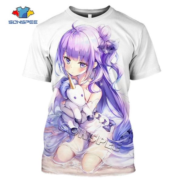 

anime games azur lane summer homme pullover clothing 3d print shirts comics harajuku comics men clothing