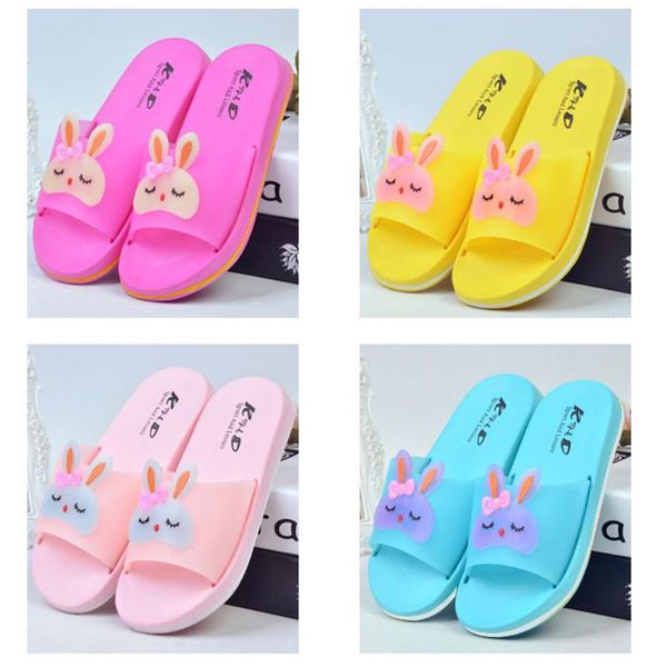 

summer kids slippers girls boys household cotton shoes cartoon ear wooden floor bedroom baby slippers children shoes, Black;grey