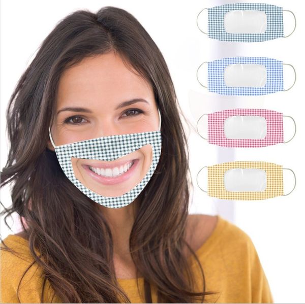 Gehörlose Stumme Gesichtsmaske Atmungsaktive Gesichtsmaske Designer wiederverwendbare Maske mit klarem Fenster sichtbarer Ausdruck für gehörlose Schwerhörige