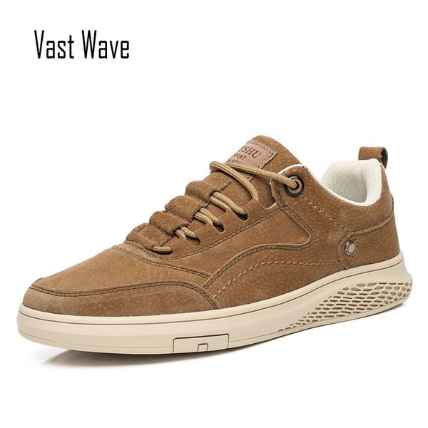 

vastwavegenuineleatherpigskinmensshoescasualslipresistentluxurymanleisureleathershoesformalecanvasshoe, Black