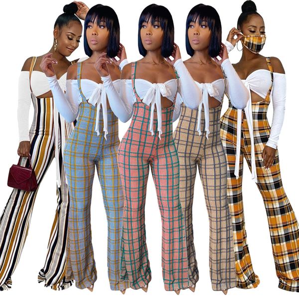

fashion two piece set tracksuits women off shoulder long sleeve crop flare pants plaid printed jumpsuit two-piece suit, Gray