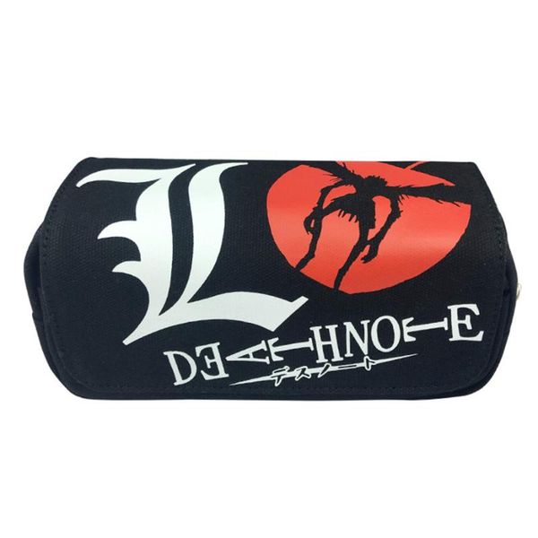 

anime death note l zipper travel cosmetic bag boys girls canvas pencil case student penbag women cartoon makeupbag stationery