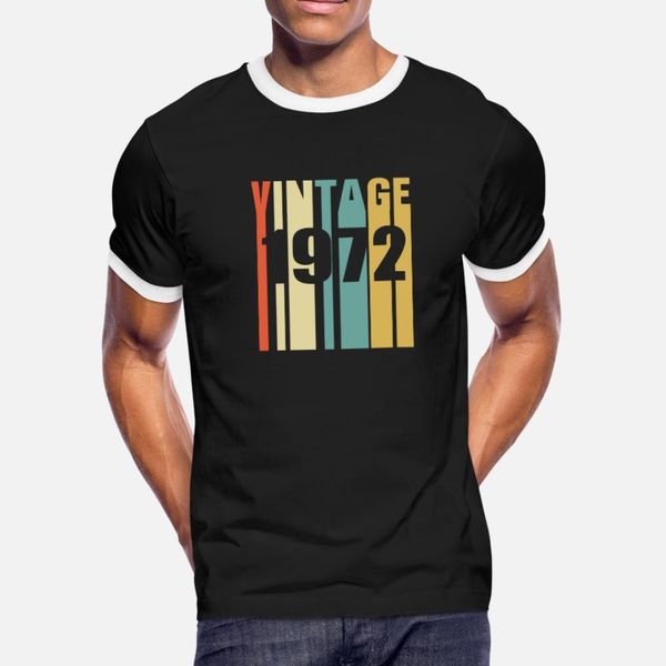 

vintage 1972 retro t shirt men create 100% cotton euro size s-3xl slim fit basic spring autumn family shirt