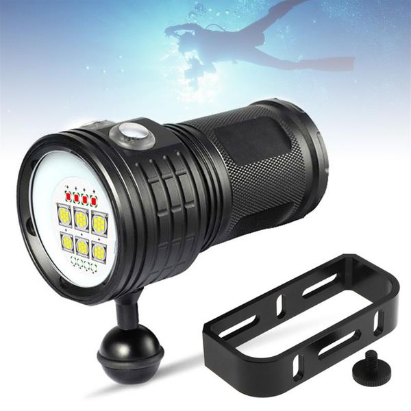

qx14-7 300w six 9090 white xml2 four xpe red r5 four xpe blue led underwater 80m diving with spherical bracket