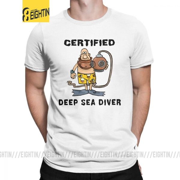 

мужские футболки смешная certified deep sea diver хлопка tee shirt с коротким рукавом scuba dive спорт дайвинг t shirt round neck tops