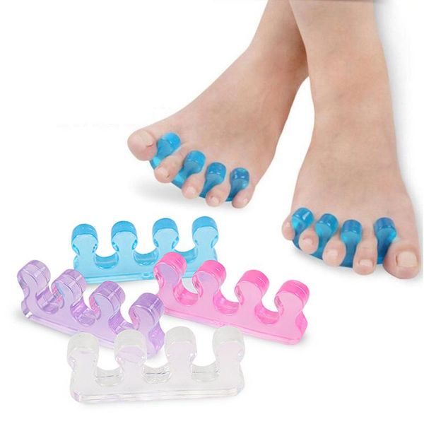 

2pcs toe separator soft silicone toe separators flexible finger toe spacer correctors form manicure pedicure nail tools