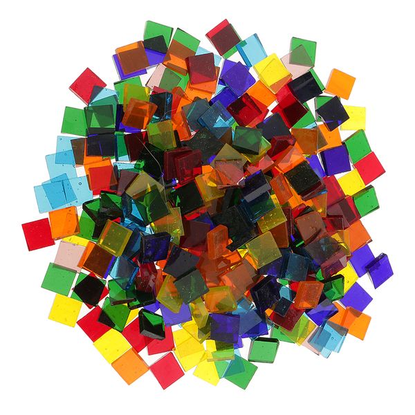 

160g assorted color clear glass mosaic tiles for diy crafts