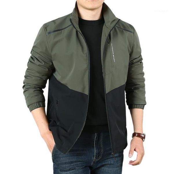 

outdoor outwear male clothing mens designer jacket coats autumn winter stand collar fashion panelled casual cardigan, Black;brown